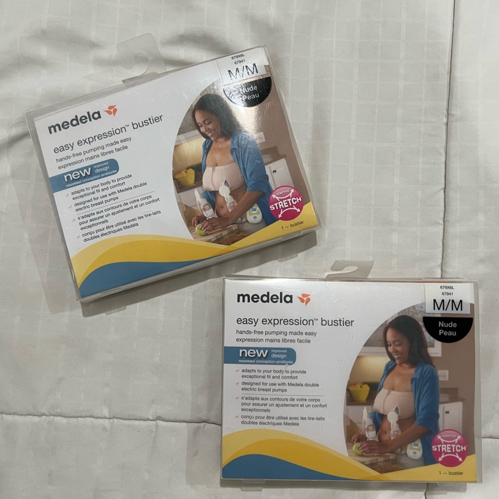Medela Easy Expression Bustier Bra Set 2 - Medium M - Nude Breastfeeding